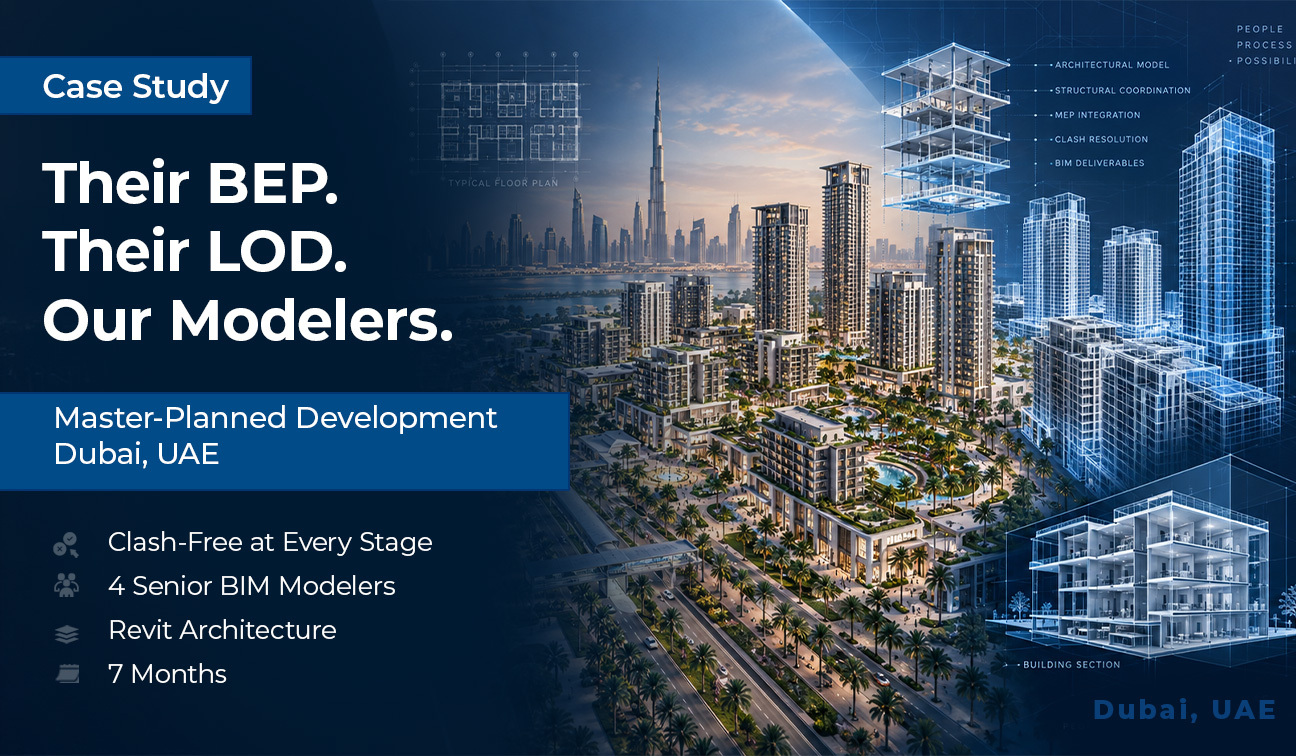 Embedded Senior BIM Modeling Team for a Large-Scale Master-Planned Development in Dubai Embedded Senior BIM Modeling Team for a Large-Scale Master-Planned Development in Dubai